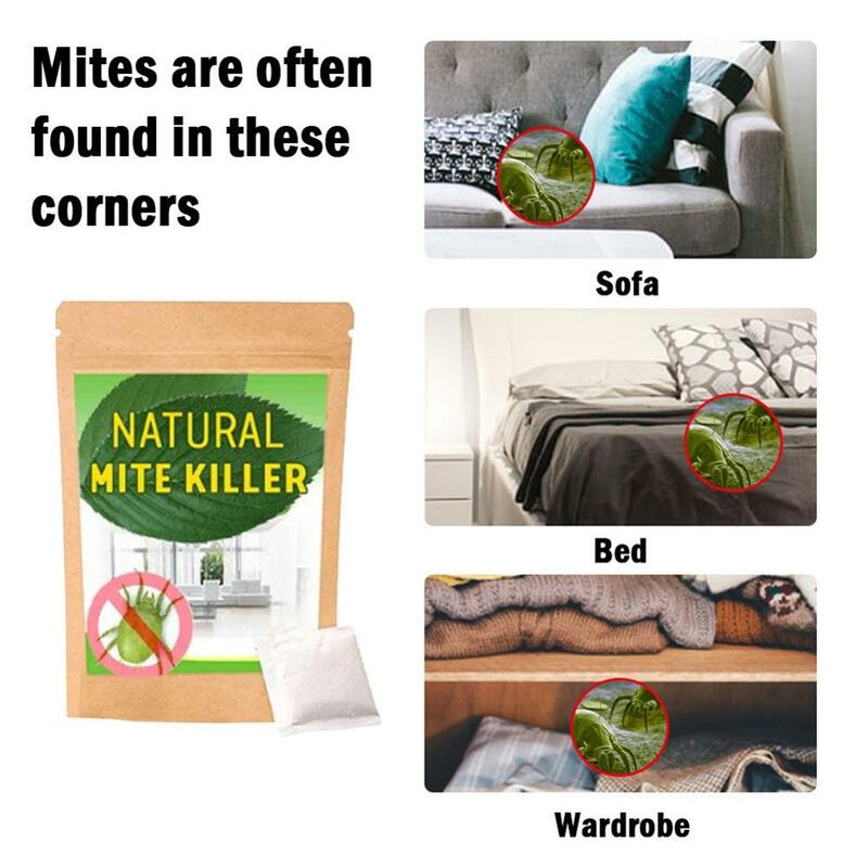 Dust Mites Kill Natural Herbal Mites Killer Exterminating Pad Killing Worms Anti-mite Pad Cushion Home Mite Control Powder 40P
