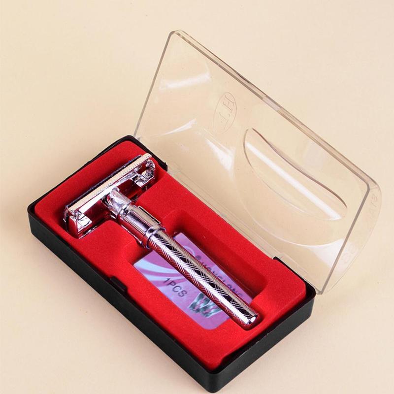 Traditional Style Men Face Care Steel Safety Razor Blade Beard Manual Holder Shaver Tool P9G4