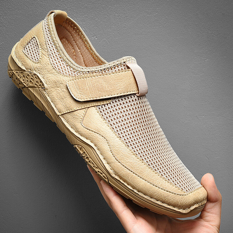 2021 صيف جديد الرجال الجلود حذاء كاجوال ماركة فاخرة موضة لينة المتسكعون الأخفاف في الهواء الطلق تنفس الانزلاق على أحذية كبيرة الحجم