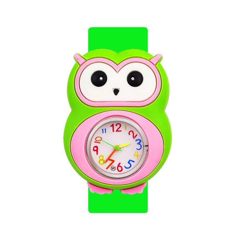 Reloj con dibujos de animales para niños, pulsera de hora de aprendizaje, Slap, regalo de cumpleaños