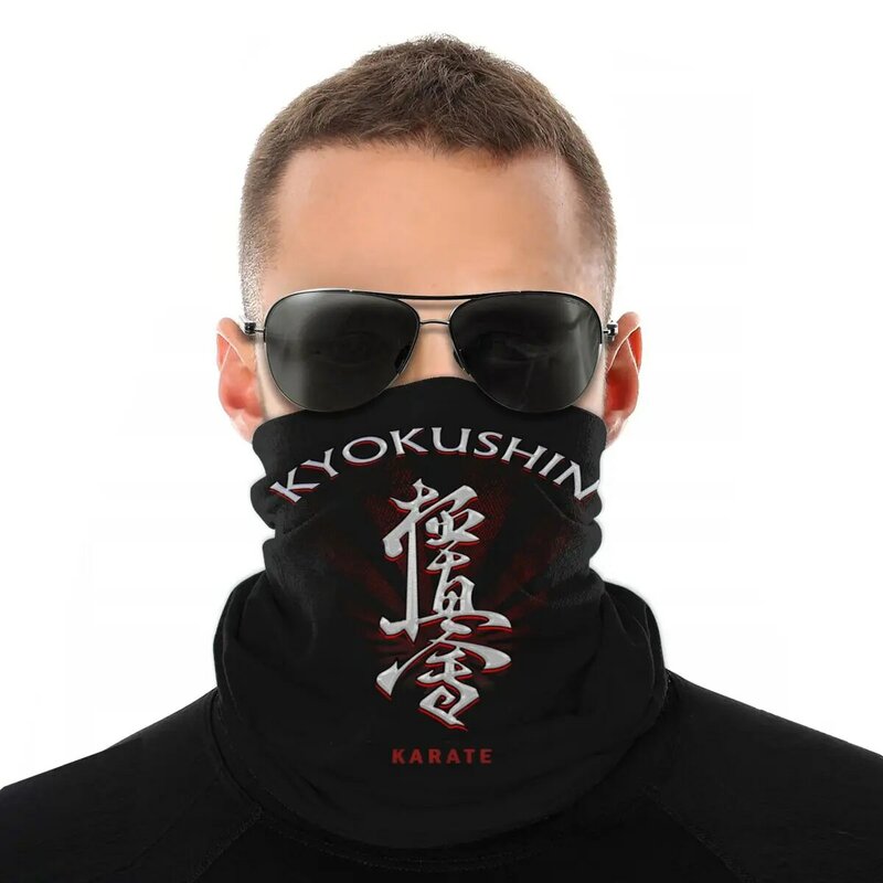 Kyokushin Karate Scarf Neck Face Mask Unisex Halloween Tube Scarf Neck Bandana Polyester Headwear Biking Hiking