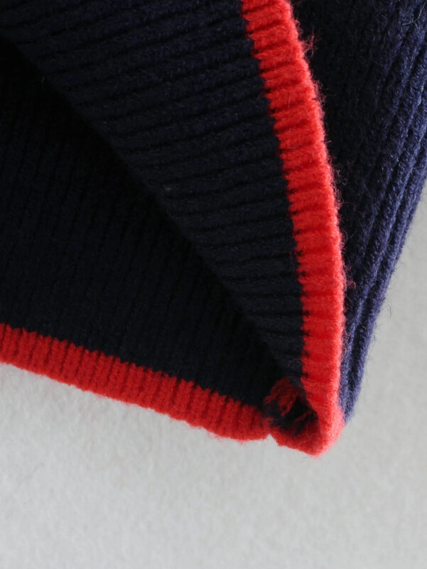 SLMD – pull rayé à manches longues et demi-col roulé pour femme, chandail en tricot ample, Vintage, à la mode, 2021