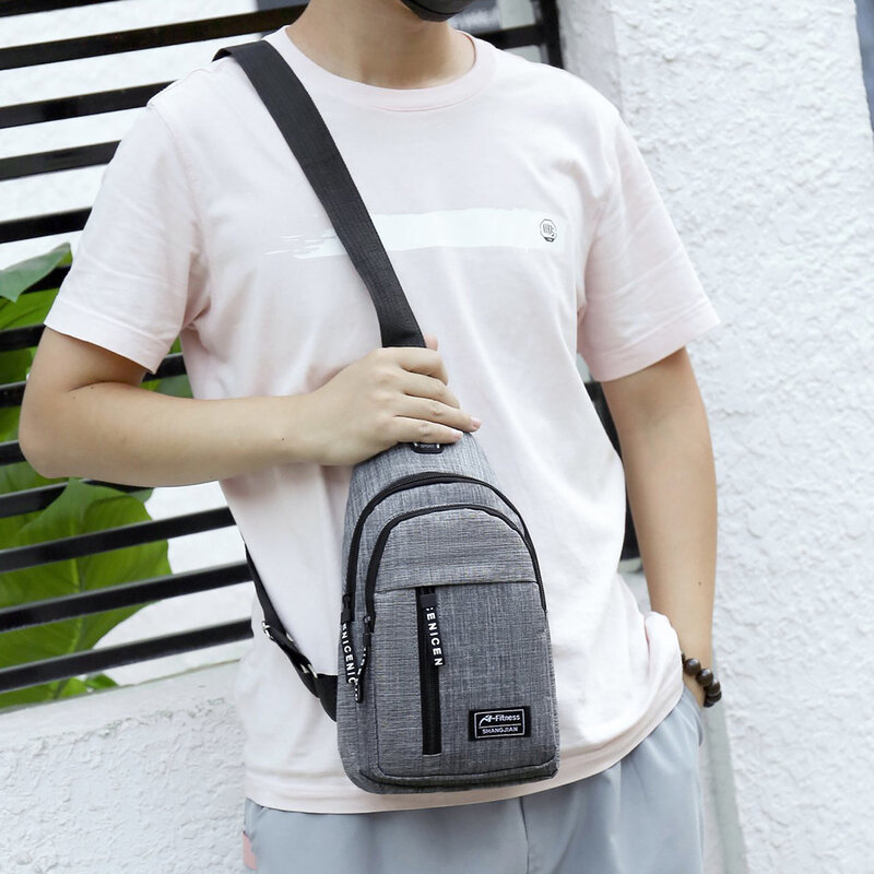 Popular Belt Bag Sling Chest Pouch Portable Multi-zipper Shoulder Waist Bag Men Oxford Crossbody Outdoor Waist Pack