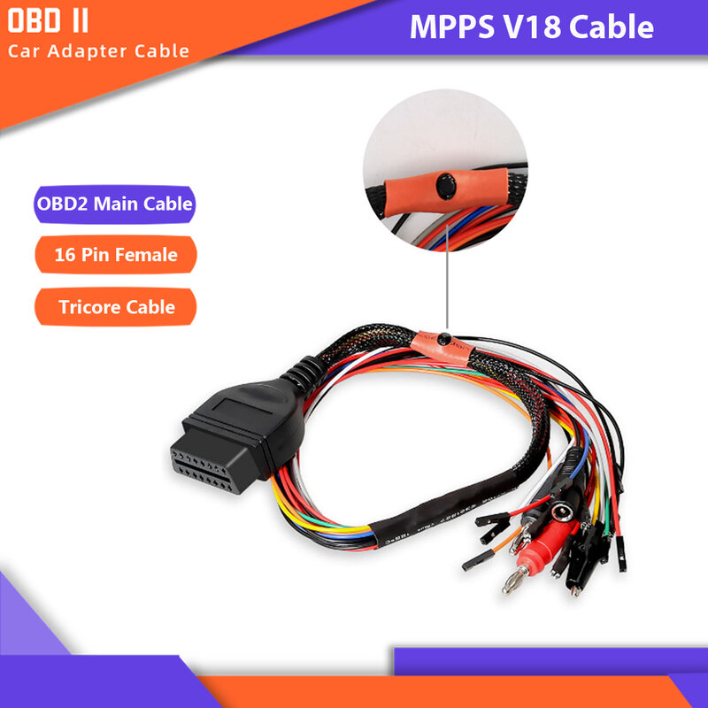 MPPS V18 – câble Tricore de dérivation OBD OBD2, pour banc d'ecu