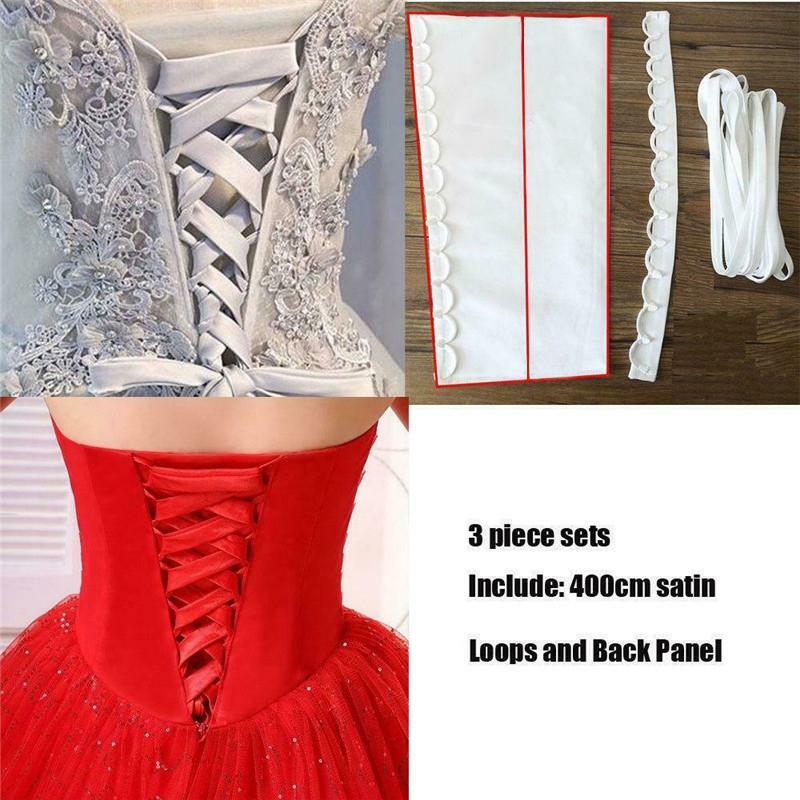 Dress Cord Back Silks and Lace Up beautiful Satin Corset Kit Zipper Replacement Wedding Gown Rope Imported 395 Satin Fabrics