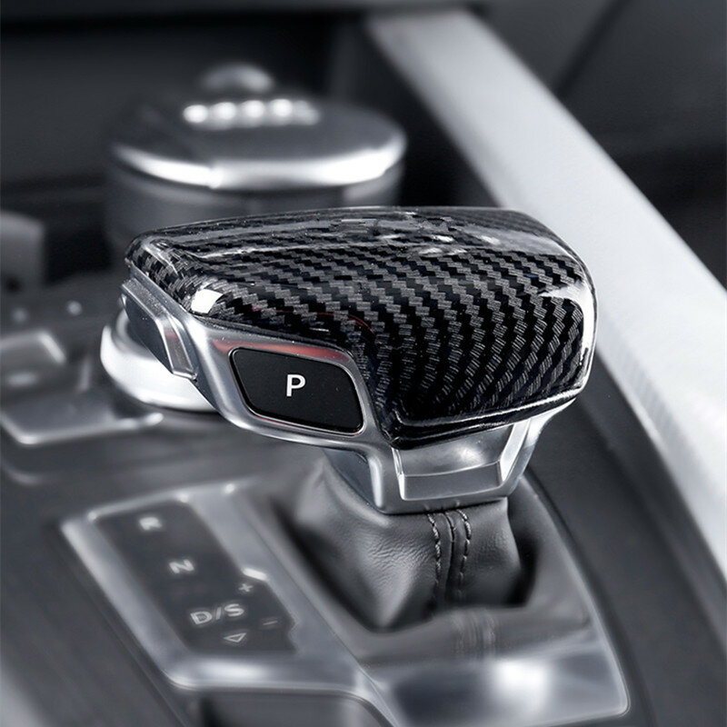 Car Styling dla Audi A4 B9 A5 A6 C7 S6 A7 Q7 Q5 dźwignia zmiany biegów gałka dźwigni zmiany biegów osłona ramy akcesoria do wnętrz naklejki z włókna węglowego