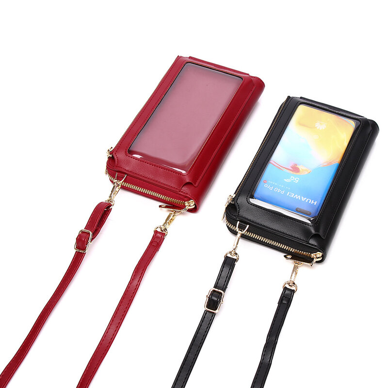 크로스 미러 뜨거운 판매 다기능 터치 스크린 휴대 전화 가방 여성 메신저 가방 2021 새로운 휴대 전화 가방