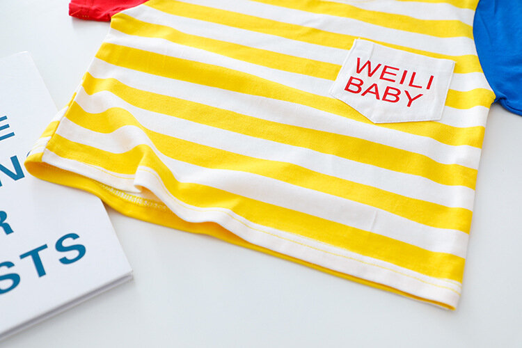 2020 Musim Panas Fashion Bayi Anak Laki-laki Pakaian Set Stripe T-Kemeja Celana 2Pcs Bayi Cocok untuk Balita Bayi Pakaian Anak-anak kostum