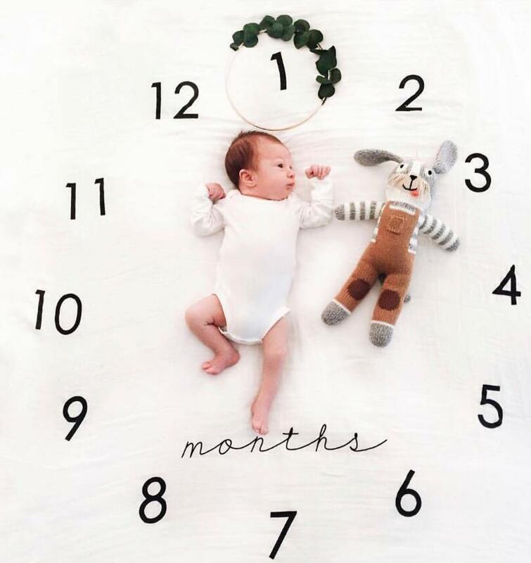 Manta de crecimiento mensual para bebé recién nacido, accesorios de fotografía de Infan, mantas de fondo para bebé, niño y niña, alfombra de tela para fotos