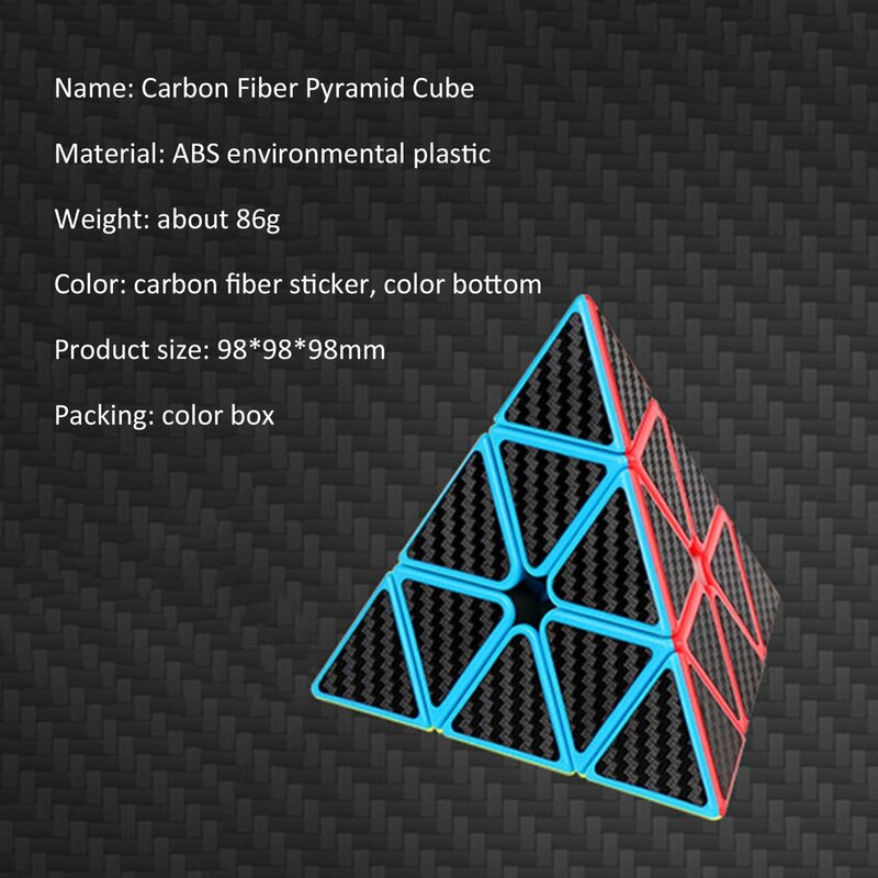 Cube magique pyramide multi-commandes, en Fiber de carbone, autocollant de série, jouets éducatifs pour enfants