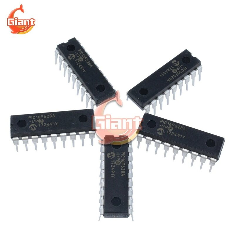 Chip en línea DIP-18 PIC16F628AIP PIC16F628A 16F628A DIP DIP18 16F628A-I/P, 1 lote, en Stock, chip PIC16F628A-I/P