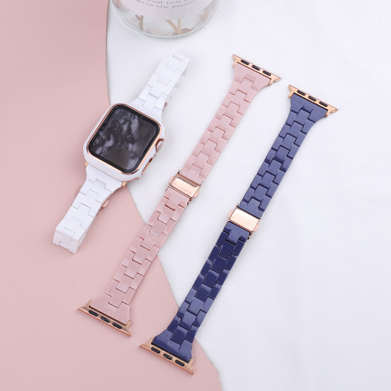 Ремешок для часов Apple Watch Band Series SE 7 6 5 432, женский браслет для Iwatch 38 40 мм 41 мм 42 мм 44 45 мм, аксессуары для часов