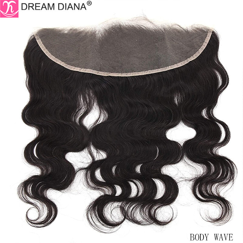 Dreambandana cabelo brasileiro ondulado, fechamento de laço 5x5, fecho manual com renda frontal 13x4, parte interna 4x4