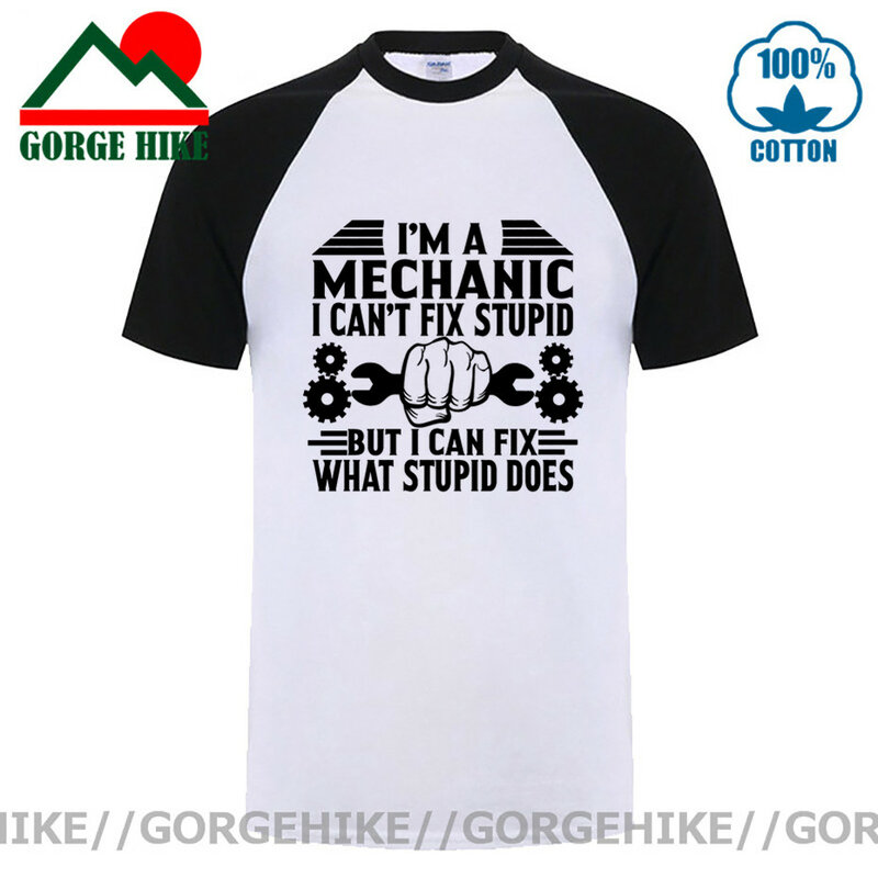 GorgeHike-Camiseta divertida para hombre, camisa de manga corta de algodón, de talla grande, no se puede arreglar a lo que es un mecánico