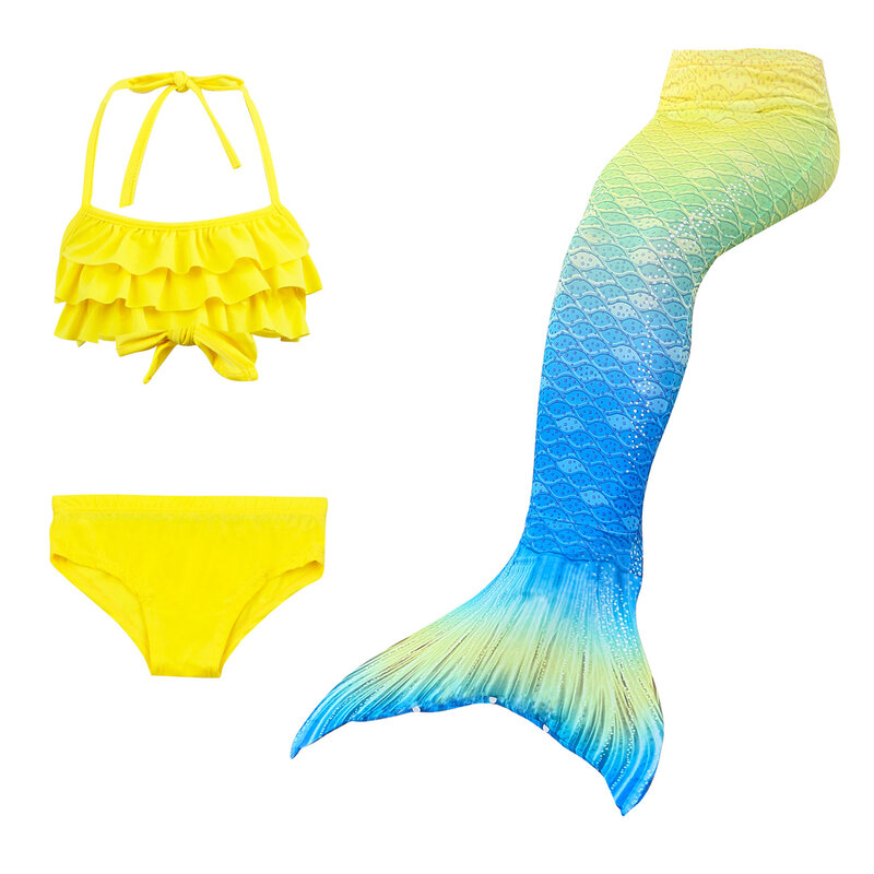 키즈 핀 카와이 수영복 수영복 정장, 꼬리 인어 카니발 의상 수영복 소녀 수영 의상