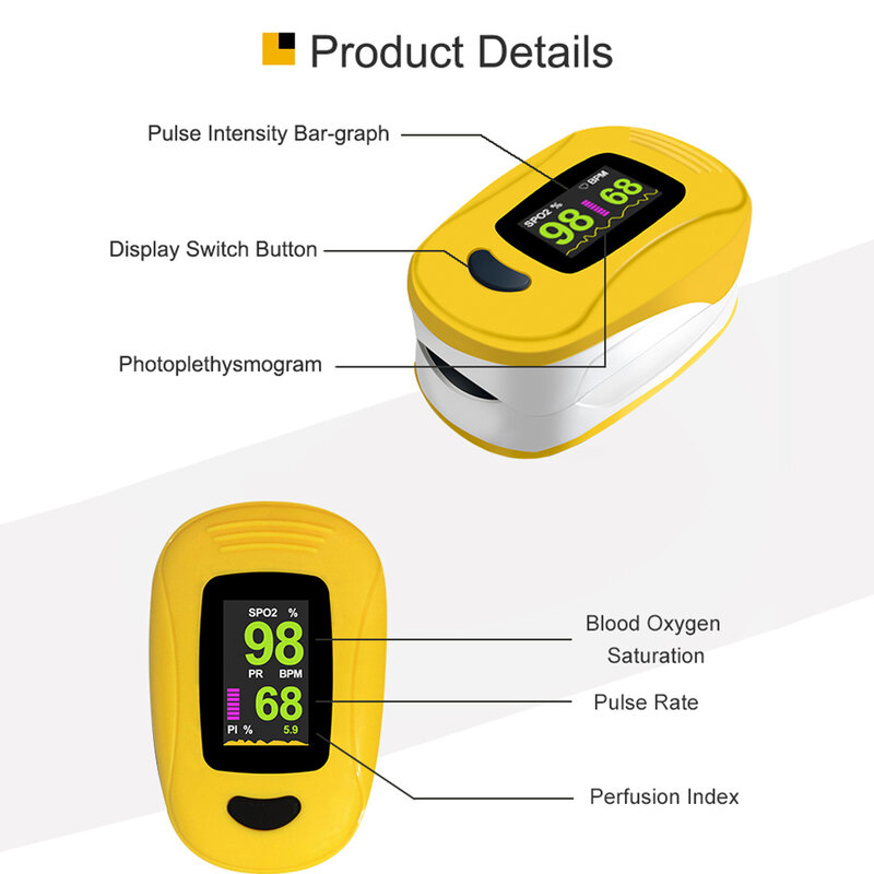Haushalt Blut Sauerstoff Sensor Messung Digitale Fingertip pulsoximeter Blut Sauerstoff Sättigung Meter Finger Monitor Gesundheit
