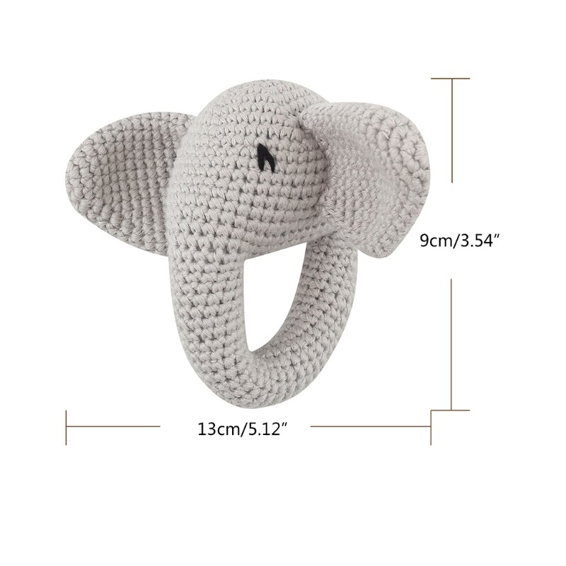 Bebê cama elefante em forma de suprimentos decoração de algodão com sino dentro brinquedo interativo infantil presente para o bebê trem cérebro