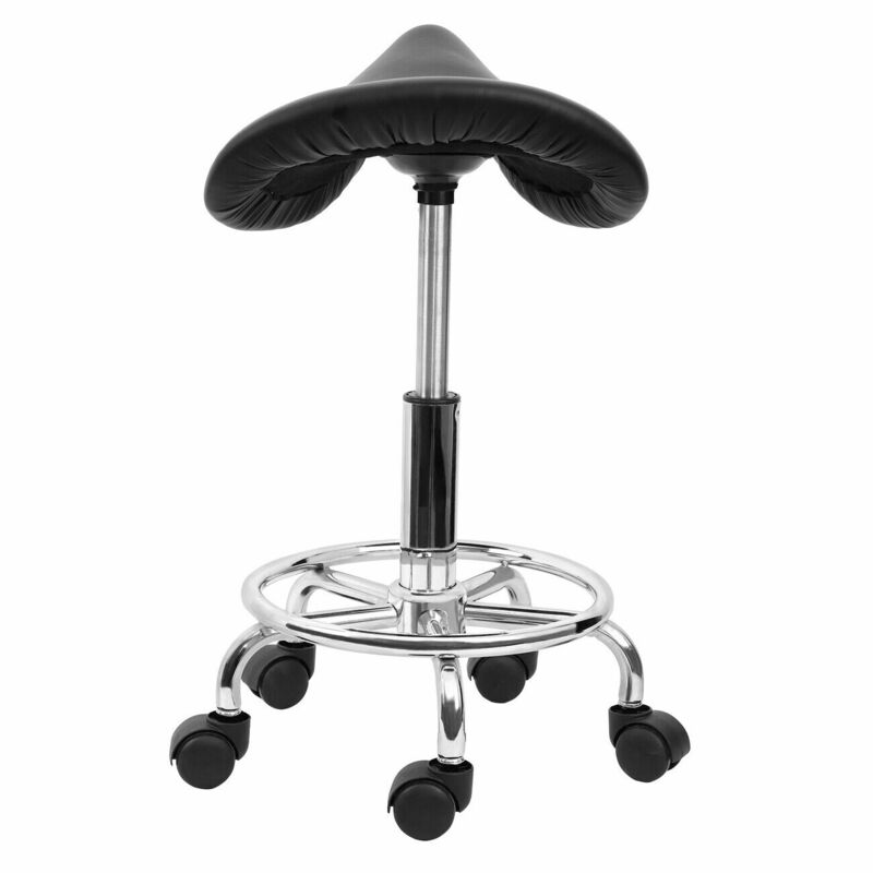 Honhill-silla giratoria para salón de belleza, taburete de Bar con rotación de pies, para masaje, Spa y peluquería, color blanco y negro