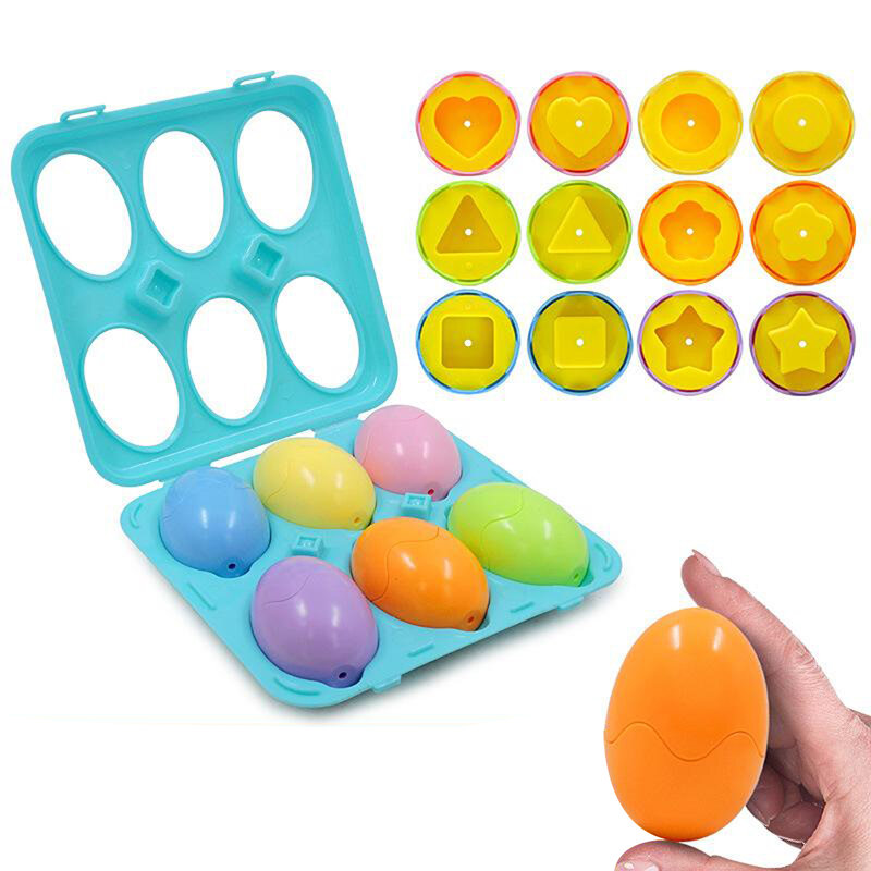 Juego de huevos de juguete Montessori con caja juguete educativo para niño HON 