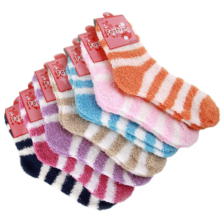 5 парт/Лот зимние теплые коралловые флисовые модные милые детские носки карамельных цветов носки для мальчиков и девочек