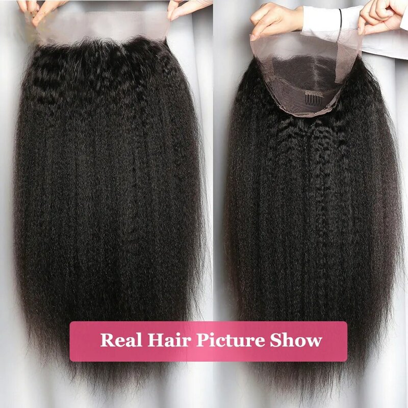 Кудрявые прямые человеческие волосы на шнурке, бразильские волосы Remy, плотность 180%, прозрачные волосы на шнурке для чернокожих женщин