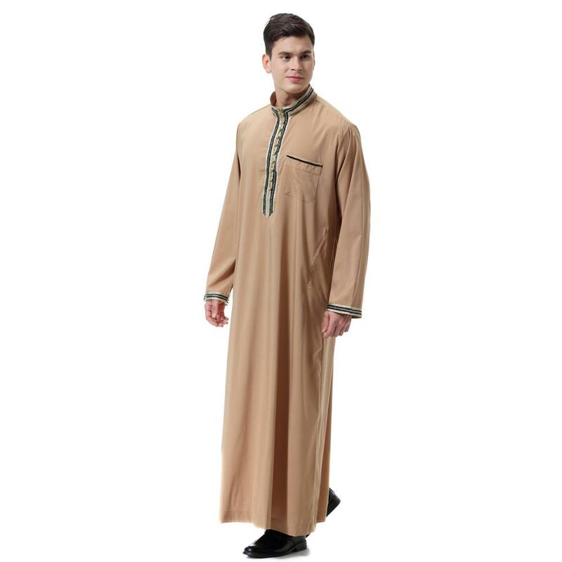 2020 Abaya dubai Kaftan Pakistan muslimischen mode islamische kleidung männer kaftan marocain arabe Robe musulman de modus ropa americana