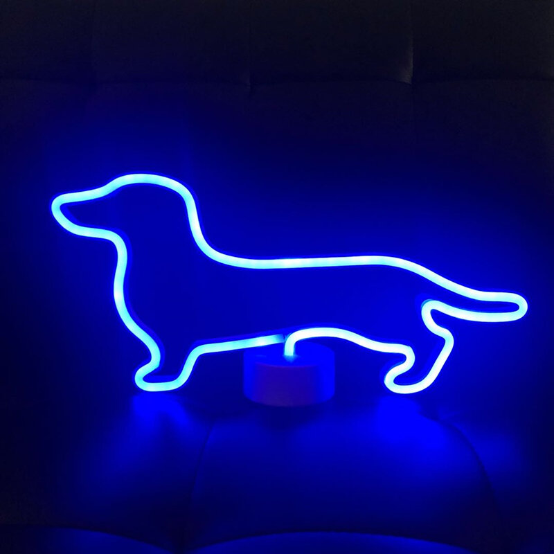 LED Anjing Neon Tanda Dekorasi Meja Lampu Malam Lampu Seni Dekorasi Dekoratif untuk Pesta Rumah Pernikahan Ulang Tahun Anak-anak atau Kamar Perempuan