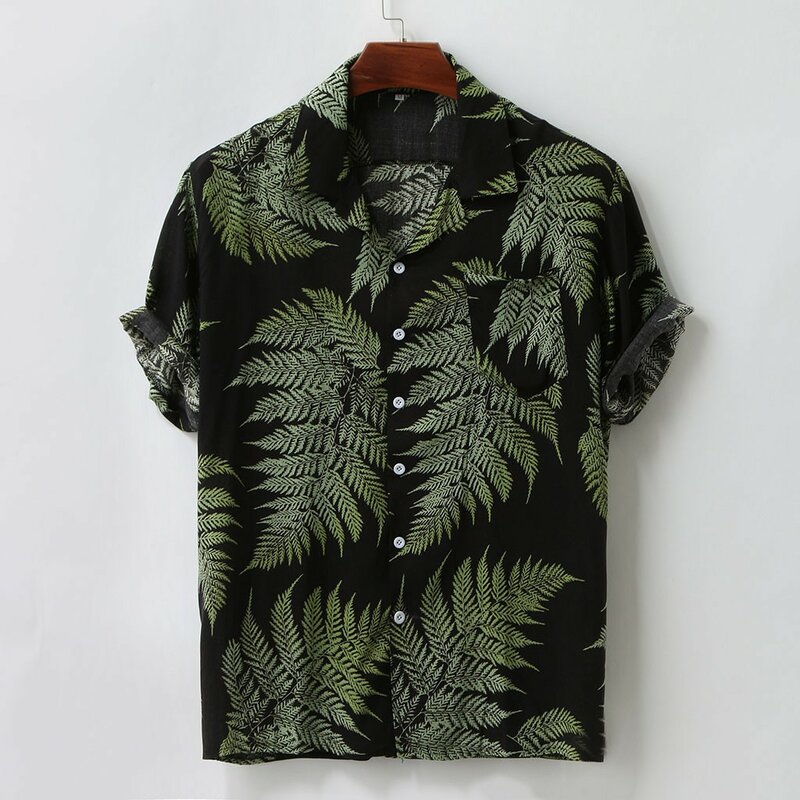 KANCOOLD 셔츠 남성용 다채로운 여름 짧은 소매 느슨한 버튼 하와이 캐주얼 셔츠 통기성 얇은 블라우스 셔츠 남성용 Jun2