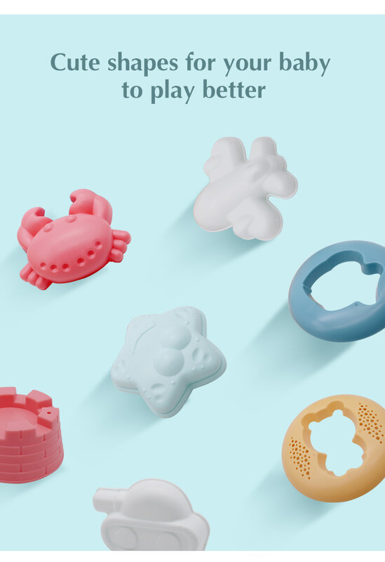 Новейшие силиконовые игрушки для детей по методике Монтессори, детские игрушки, набор игрушек для пляжа, летние игрушки для пляжа, игры в са...