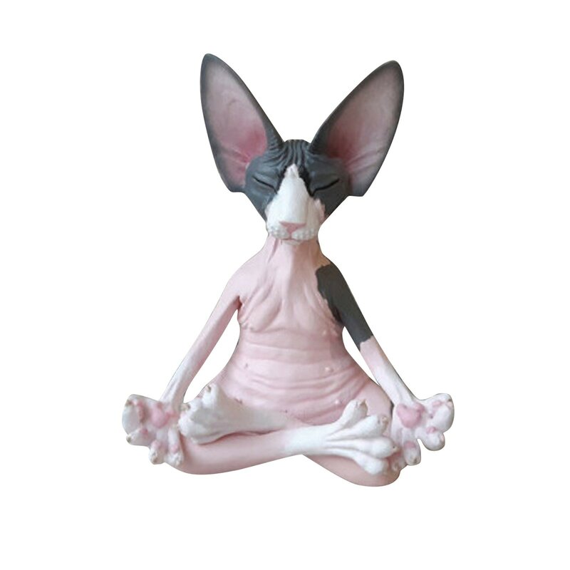 Sphynx Cat medita figurine da collezione decorazioni fatte a mano in miniatura animali figura giocattoli modello animale figura giocattoli decorazioni per la casa