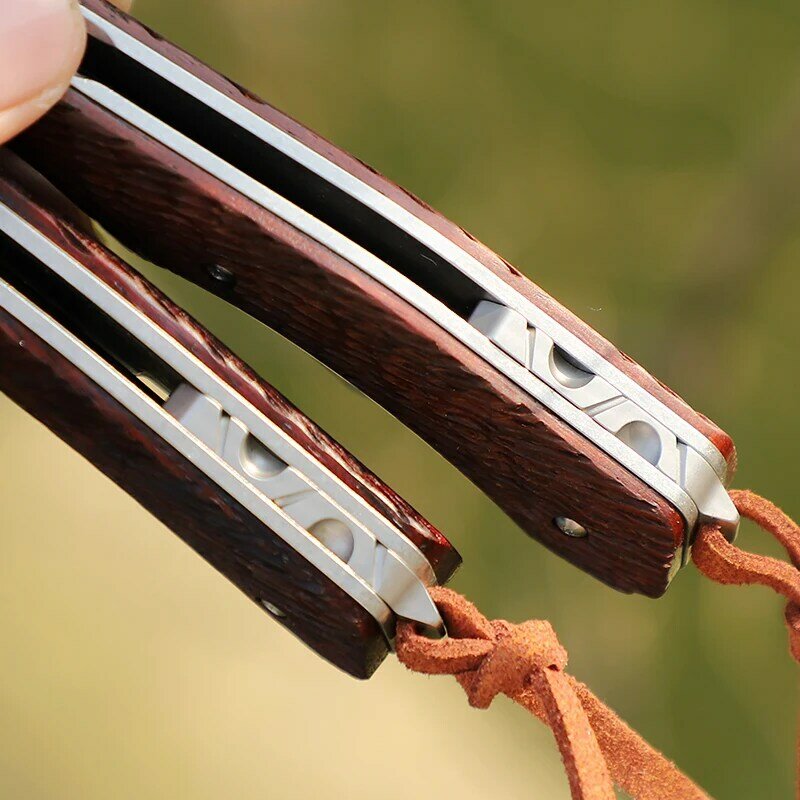 Allovely – couteau de poche pliant en acier damas, forgé à la main, outil de Camping de plein air, pratique, EDC
