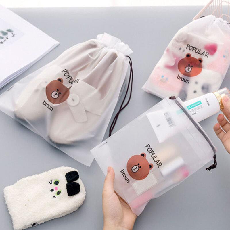 동물 화장품 가방 주최자 여성 스토리지 파우치 귀여운 메이크업 가방 투명 여행 세면 용품 가방 메이크업 가방 방수