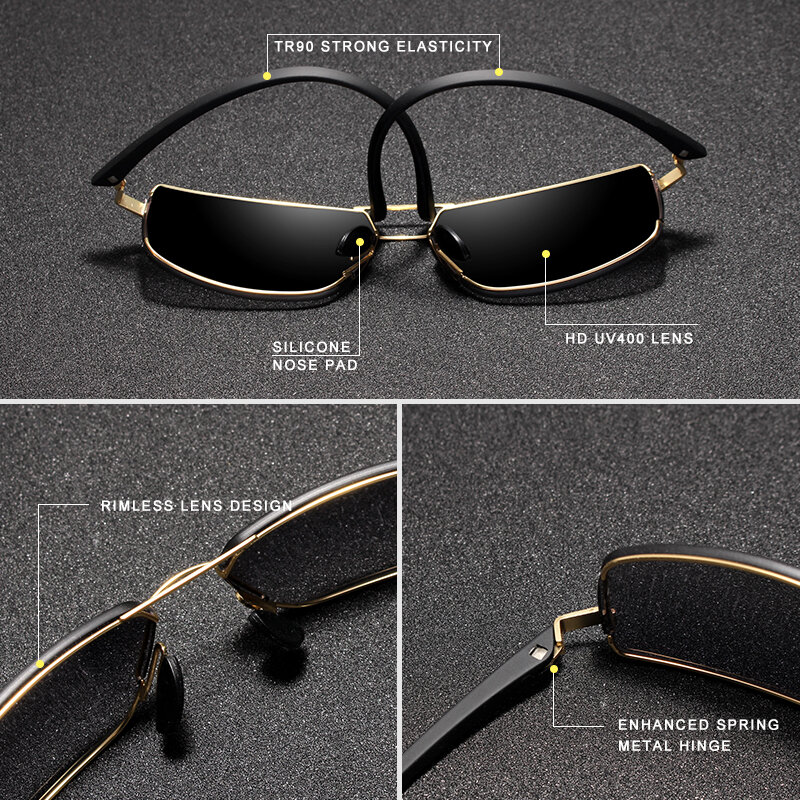 GXP-Gafas de sol de diseño de marca para hombre, lentes de sol masculinas con montura cuadrada, clásicas, Unisex