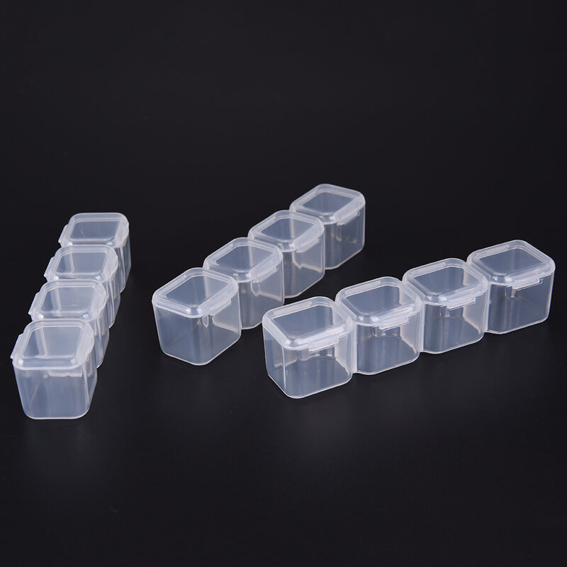 Clear Plastic 28 Slots Adjustable Jewelry Storage Box Case Organizer Bead