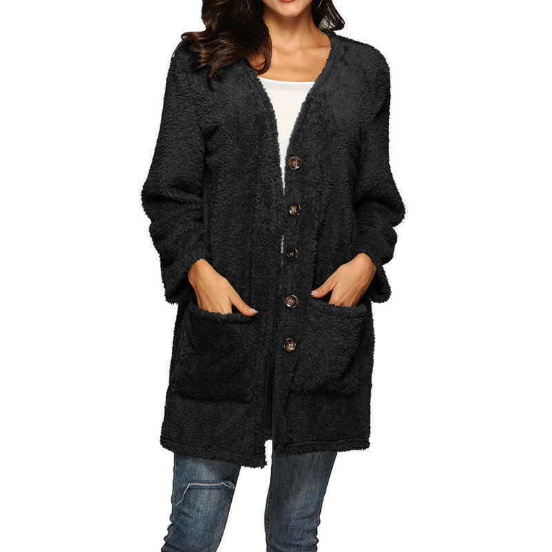 New Ladies Fashion Thick Pullover fleece warm mid-length cardigan jacket Sweater Autumn Winter Large Size 5XL Ladies Warm Clothi