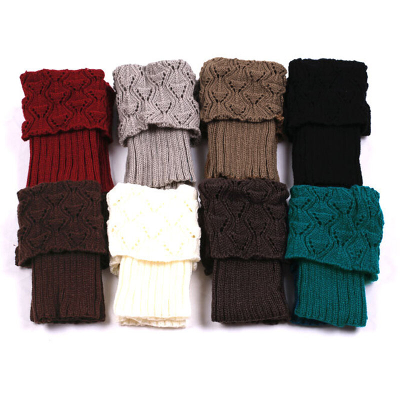 1 paire de couvre-jambes en tricot pour femme, style Punk, décontracté, couvre-bottes, court, couleur unie, chaussettes, couvre-pieds, collection automne-hiver