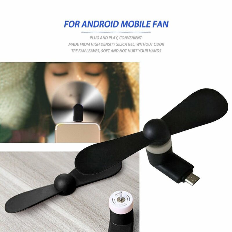Reise Mini Fan USB Handy Tragbare Stumm Kühlung Kühler für Android-Handy Kühlen Micro 5V 1W fans Niedrigen Stimme