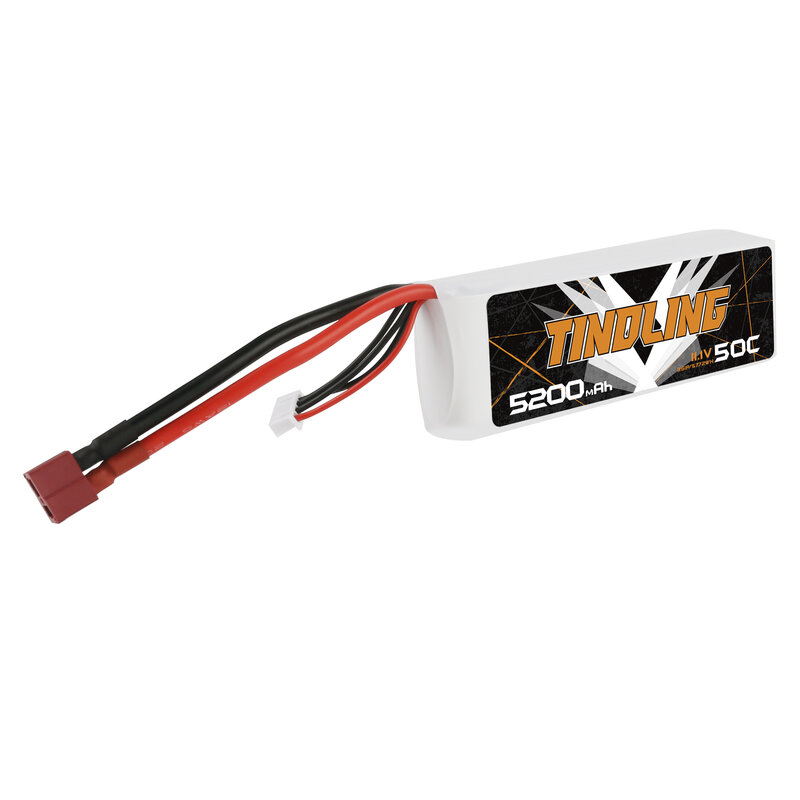 TINDLING Lipo Battery 11.1V 50C 5200mAh 3S RC Lipo Battery Pack with T Plug+XT60 For RC Car Truck Helicopter Boats