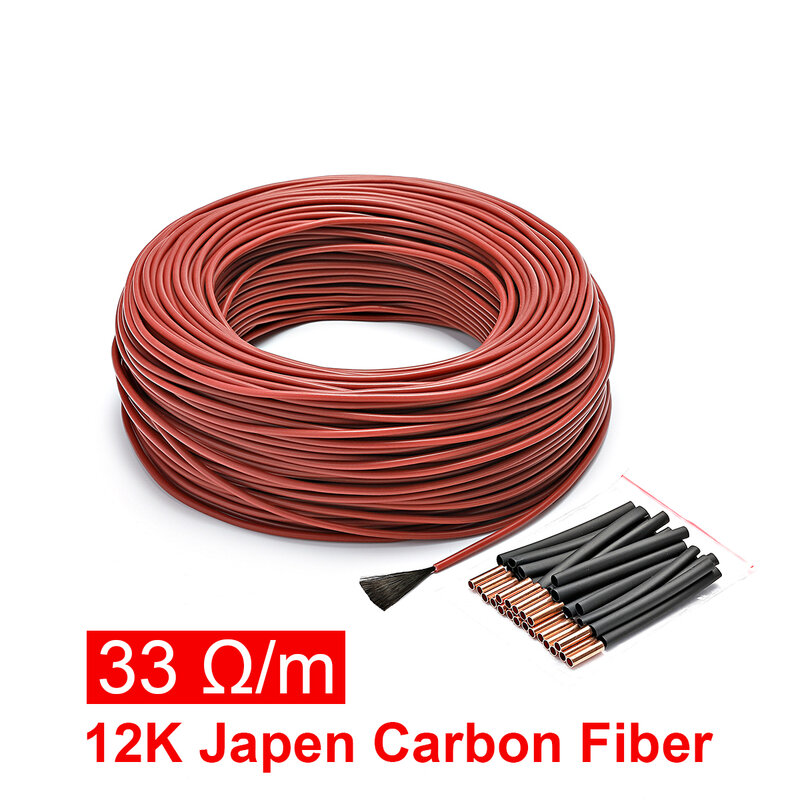 Красный силиконовый резиновый Дальний инфракрасный теплый пол комнатный термостат углеродное волокно нагревательный кабель