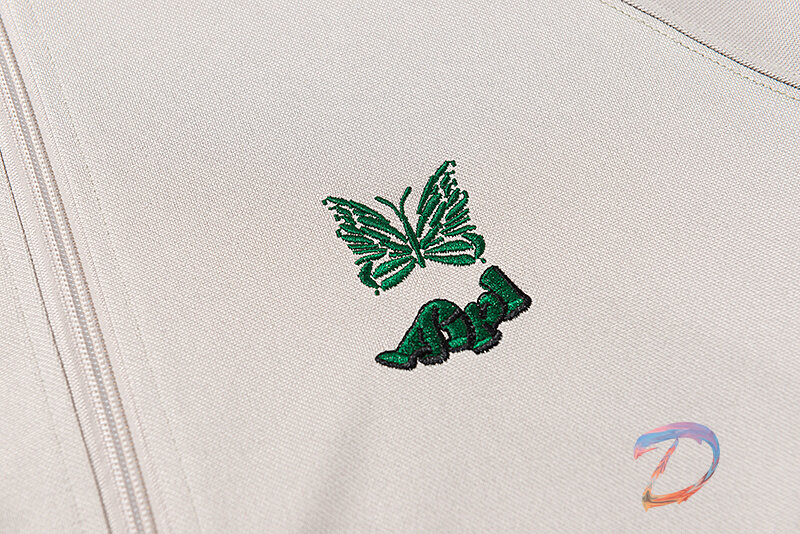 Sweat-shirt surdimensionné avec aiguilles pour homme et femme, pantalon de sport, broderie papillon vert, de haute qualité