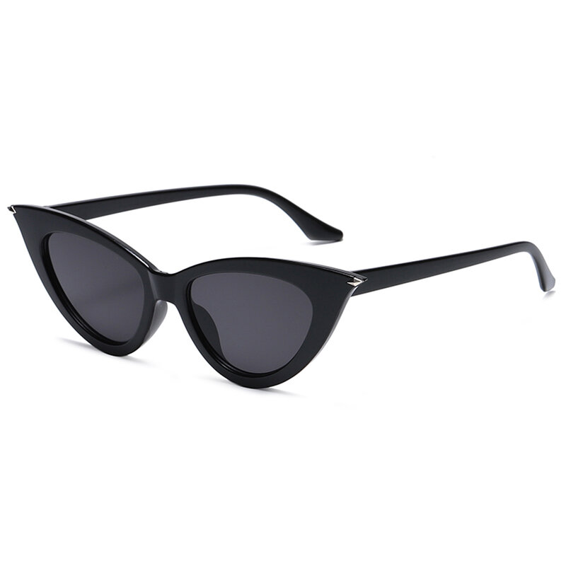 Gafas de sol con bisagra de Metal para mujer, lentes de sol de gran tamaño con forma de ojo de gato, triangulares, transparentes, con protección UV400