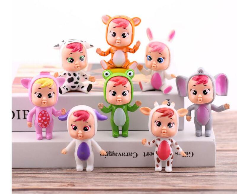 7cm 8pcs 우는 아기 인형 어린이 눈물 인형 DIY 장난감 외침 인형 어린이 생일 크리스마스 선물, 눈물 인형