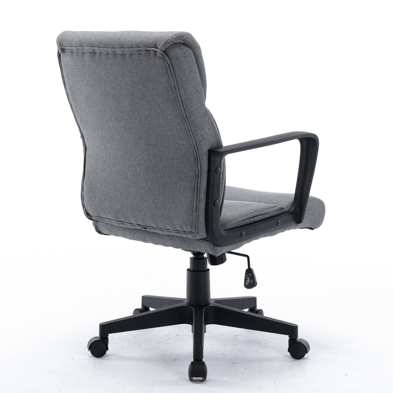 High Quality Office Computer Game Chair Spring Cushion Mid Back Executive Desk Fabric Chair with PP Arms 360 Swivel Task Chair