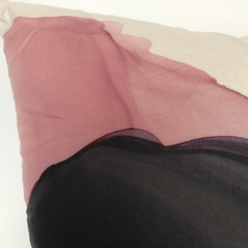Curcya capa de almofada com tinta, capa de almofada decorativa de poliéster com tinta de pintura e sombreamento para sofá cama decoração de casa