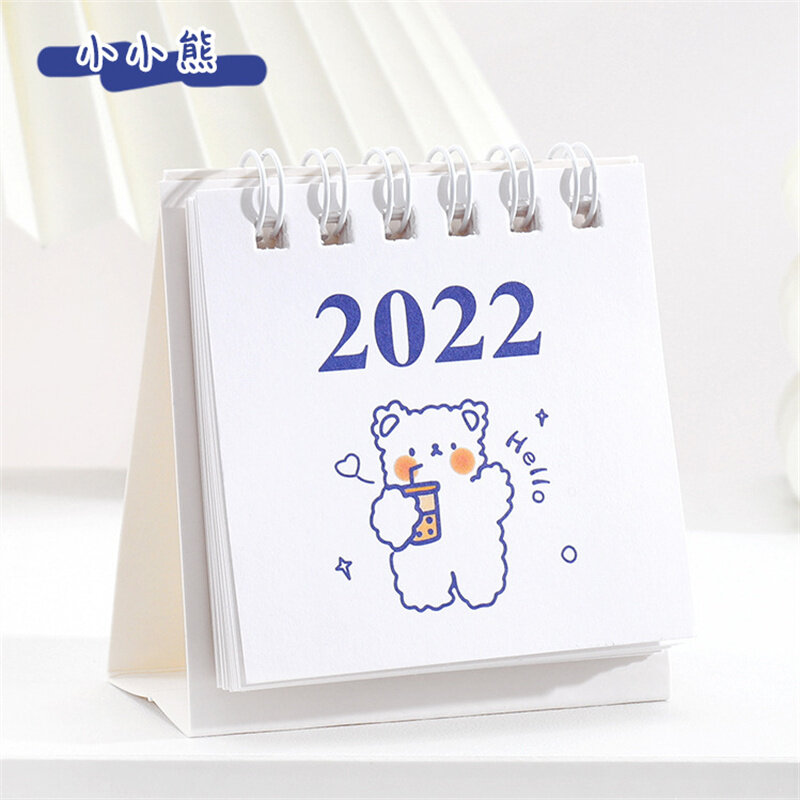 1PC 2022 śliczne kreatywny Mini kalendarz biurkowy Memo dekoracje papiernicze artykuły szkolne