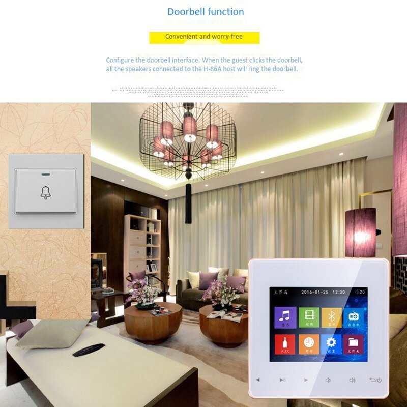 Bluetooth Smart Kontrol Musik System Speaker Modul Rumah Sistem Audio Stereo Digital Amplifier Di Dinding untuk Hotel