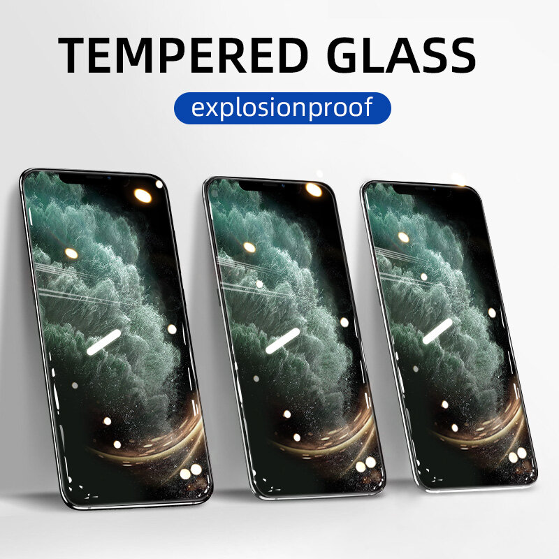 3PCS 9D Tempered Glass For iPhone 11 Pro Max Full Cover Screen Protector On iPhone 12 Mini XR XS X 7 8 6 6S Plus Protected Glass