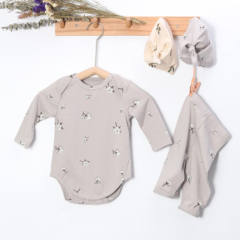 0-24M Newborn Baby Boy Girl Clothes Set autunno primavera manica lunga stampa body pagliaccetto Top e Pant Suit 2 pezzi set di abbigliamento per bambini