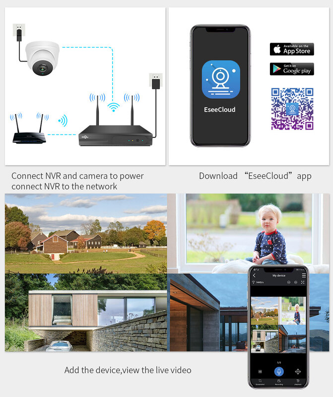 Hiseeu – caméra de Surveillance dôme intérieure IP WIFI 3MP/1536P, dispositif de sécurité sans fil, avec Audio bidirectionnel
