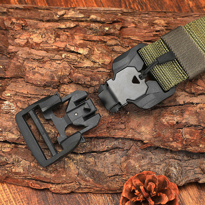 Cinturón táctico de combate para hombres, cinturón de nailon con hebilla magnética para entrenamiento del Ejército de EE. UU., para caza al aire libre, novedad